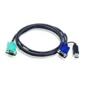 Produktbild: ATEN 2L-5202U KVM-Kabel VGA USB, schwarz, 1,8 m