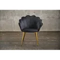 Produktbild: KAWOLA Stuhl CARLA Esszimmerstuhl Velvet schwarz Fuß gold