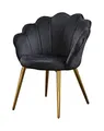 Produktbild: KAWOLA Esszimmer Stuhl Carla Esszimmermöbel Stühle, Moderne Stühle Esszimmer, Schreibtisch Stuhl, Velvet Gepolstert Fuß Gold (Black)