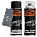 Produktbild: TRISTARcolor Autolack Spraydosen Set für Mercedes/Daimler Benz 7343 Glimmergrau Trucks Basislack Klarlack Sprühdose 400ml