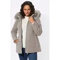 Produktbild: Steppjacke CASUAL LOOKS, Damen, Gr. 40, grau (taupe), 100% Polyester, Fellimitat:63% Polyacryl, 24% Polyester, 13% Modacryl, Wattierung:100% Polyester, Jacken Steppjacke