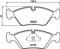 Produktbild: HELLA PAGID Bremsbelagsatz Scheibenbremse 8DB 355 006-511 für PORSCHE E30 E28 AM