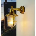Produktbild: Maritime Außenleuchte Wand Messing IP64 rostfrei E14 Wandlampe Outdoor Garten Haus - Gold