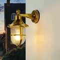 Produktbild: Licht-erlebnisse - Wandlampe außen Messing Maritim IP64 dekorativ Haus Hof Garten Laterne