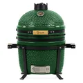 Produktbild: BBQ-Toro Kamado Grill Holzkohlegrill Shiro Ø 39 cm | Grün | Mini Holzkohlegrill mit Thermometer & Holzgriffen | Keramikgrill rund | Ceramic Grill Ei, Smoker, BBQ Grillofen, Kamado BBQ