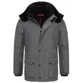 Produktbild: Höhenhorn Winterjacke Mangard Herren Winter Jacke für Männer Gefüttert Winterjacke Parker abnehmbare Gefütterte Kapuze, weicher Teddyfleece Kragen grau XL