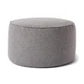 Produktbild: Lumaland Sitzsack Pouf (50 L) | Kompakter Sitzsack mit 3-in-1-Funktion: bequemer Hocker, praktisches Tischchen & stylischer Indoor Fußschemel I Mit Flexibler EPS-Füllung | Ø 25 x 45 cm [Hellgrau]