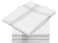 Produktbild: ZOLLNER 4er Set Geschirrtücher, Küchentücher, 50x70 cm, Leinen, weiß grau