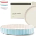 Produktbild: KIVY Quicheform Keramik 28cm - Antihaftbeschichtete Tarteform 28 cm rund - Tarteform Keramik 28 cm - Tarteformen & Quicheformen - Pie Form - Quiche Backform - Quicheform 28cm Blau