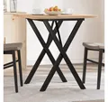 Produktbild: vidaXL Esstisch, Esstisch X-Gestell 70x70x75,5cm Massivholz Kiefer und Gusseisen
