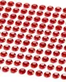 Produktbild: MOVOJA Rote Glitzersteine Selbstklebend - 147 Stk 10 mm | Schmucksteine Selbstklebende Glitzersteine Zum Aufkleben I Klebesteine Basteln Bastelsteine Selbstklebend Sticker Gesicht Kinder Bastel Deko