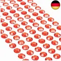 Produktbild: Rote Strasssteine - runde Glitzersteine 147 Stück 10 mm selbstklebend zum