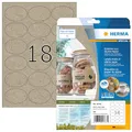 Produktbild: HERMA 10763 Universal Etiketten aus Graspapier oval, 20 Blatt, 63,5 x 42,3 mm, 18 pro A4 Bogen, 360 Stück, selbstklebend, bedruckbar, matt, blanko Klebeetiketten aus Silphie-Papier, natur-braun