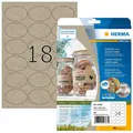 Produktbild: HERMA 10763 10763 Etiketten Silphie-Papier - A4, 63,5 x 42,3 mm oval, naturbraun
