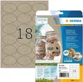 Produktbild: HERMA 10763 Etiketten Silphie-Papier A4 oval 63,5x42,3mm naturbraun permanent