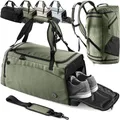 Produktbild: Be-Maxx Sporttasche Trainingstasche + Rucksack Schuhfach grün 40L Reisetasche Sc