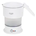 Produktbild: ADLER EUROPE AD 1377 Reise Wasserkocher – 0,6 L, Faltbares Silikongehäuse, Automatische Warmhaltefunktion, LED-Kontrollleuchte, Camping, Weiß
