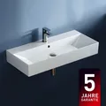 Produktbild: Keramik Waschtisch 90 x 42 cm weiß Waschbecken Aufsatzwaschtisch Möbelwaschtisch
