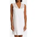 Produktbild: Hanro Nachthemd Moments (1-tlg) Nachthemd - Baumwolle - Mit Spitzen Details, 90 cm lang und Ärmellos weiß S