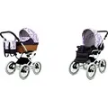 Produktbild: Babylux® Classic White | 2in1 Kinderwagen Set | Lilac Flowers | Kombikinderwagen | Kinderwagense