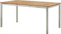 Produktbild: ALEOS. Edelstahl Teak Gartentisch 160x90 cm KUBA Massiver Esstisch aus A-Grade Teakholz & Edelstahl Wetterfester Outdoor Tisch für Garten und Terrasse