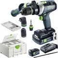 Produktbild: Festool Akku-Schlagbohrschrauber QUADRIVE TPC 18/4, 5,0/4,0 I-Set/XL, 18V/4Ah+5Ah, 2 Akkus, 3 Aufsätze