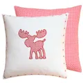 Produktbild: heimtexland Kissenhülle Weihnachten aus Vichy Karo rot weiß mit süßer Elch Applikation Bestickt und Sterne Bordüre Kissen Typ292