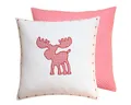 Produktbild: heimtexland Dekokissen Kissenhülle Weihnachten Vichy Karo Elch Stickerei, Deko Kissenbezug in 40x40 cm I mit verdecktem Reißverschluss