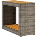 Produktbild: vidaXL Garten-Beistelltisch mit Holzplatte Grau Poly Rattan