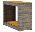 Produktbild: vidaXL Gartentisch Garten-Beistelltisch mit Holzplatte Grau Poly Rattan (1-St)