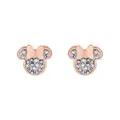 Produktbild: Disney ©DISNEY Minnie Mouse Kinderohrringe Edelstahl silber Zirkonia rosa