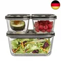 Produktbild: CASO VacuBoxx Eco-Set - 3 Vakuumbehälter aus Borosilikatglas, BPA-Frei, inkl.