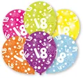 Produktbild: Amscan INT996542 - 6 Latexballons Globaldruck 18 Jahre 27,5 cm / 11