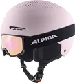 Produktbild: Alpina ZUPO Set (+SCARABEO JR) - Hochwertiges, Sicheres & Robustes Set aus Skibrille & Skihelm Für Erwachsene, Light-Rose matt, 48-52 cm