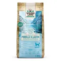 Produktbild: Wildes Land - Nr. 6 Forelle & Lachs - 1 kg - mit Kartoffeln und Wildkräutern - Glutenfrei - Trockenfutter für Hunde - Hundefutter mit hohem Fleischanteil - Hohe Verträglichkeit