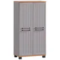 Produktbild: MÖBELPARTNER Badschrank Jelda 154235 platingrau, eiche-landhaus 59,8 x 32,6 x 116,9 cm