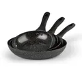 Produktbild: BRATmaxx Pfannen-Set Aluminium-Pfannen Set, 3-tlg. 20/24/28cm schwarz Granit-Optik