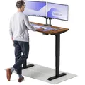 Produktbild: Desktronic Höhenverstellbarer Schreibtisch aus massivem Nussbaumholz (120x60cm) – Elektrisch höhenverstellbar mit flüsterleisem Dual-Motor & Touchscreen – Hohe Tragfähigkeit – Stehtisch HomePro