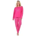 Produktbild: Normann Pyjama Normann Damen Pyjama Schlafanzug langarm mit süßem Teddy-Motiv rosa 40-42