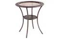Produktbild: COSTWAY Gartentisch, Rattan, rund, mit Ablage und Glasplatte, 64 x 72 cm