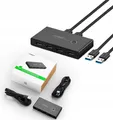 Produktbild: Ugreen Schaltkasten HUB Schalter Switch 4x USB 3.0 Gen 1 auf zwei Computer, schwarz