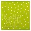 Produktbild: Sovie HOME Serviette Rabbits in Kiwi aus Linclass® Airlaid 40 x 40 cm, 12 Stück - Ostern Punkte Hasen