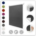 Produktbild: Seitenzugrollo Klemmfix Hitzeschutz, LICHTBLICK ORIGINAL, verdunkelnd, ohne Bohren, freihängend, Klemmfix, mit Thermobeschichtung grau 50 cm x 150 cm