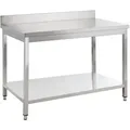 Produktbild: GastroHero Edelstahl Arbeitstisch Basic 10x7 mit Grundboden und Aufkantung, zur Selbstmontage