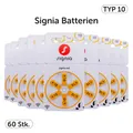 Produktbild: Signia Hörgeräte Batterien 10 gelb - 60x + GRATIS Reinigungstuch inkl. Versand
