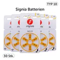 Produktbild: Signia Hörgeräte Batterien 10 gelb - 30x + GRATIS Reinigungstuch inkl. Versand
