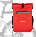 Produktbild: Wiltec Gepäckträgertasche rot, Fahrradtasche Rucksack 20 l Stauraum, Gepäcktasche mit Laptopfach, wasserresistente Fahrrad Tasche