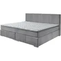 Produktbild: Familien-Boxspringbett - silber - H2/H3 - inklusive Topper - 240x200 cm