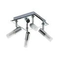 Produktbild: Lindby Deckenlampe Zela (spritzwassergeschützt (Modern) in Chrom aus Metall (4 flammig, G9) - Bad Deckenleuchte Lampe Licht nach oben & unten Badezimmerleuchte