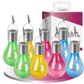 Produktbild: Casativo Solar LED Lampe in Glühbirnen Form, 8er-Set, bunt, Ø 7,5 x H 15 cm, Deko Glühbirne mit Drahtlichterkette für edle Lichteffekte, Partyleuchten